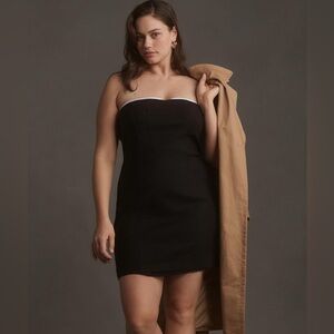 💜💚 Maeve by Anthropologie Strapless Peekaboo Mini Dress